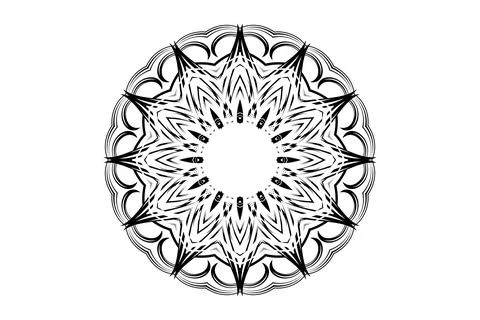 Artistic Mandala Pattern Floral Star Center Design Illustrazione stock