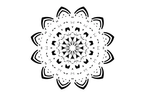 Artistic Mandala Pattern Floral Star Center Design Illustrazione stock