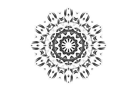 Artistic Mandala Pattern Floral Star Center Design Stock Illustration