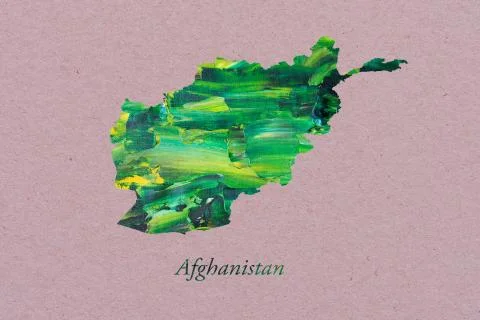 Artistic Map of Afghanistan Stock Illustration