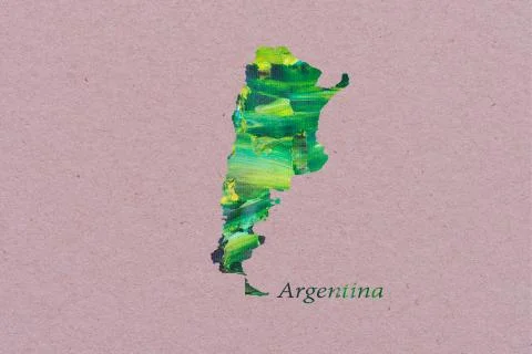 Artistic Map of Argentina Stock Illustration