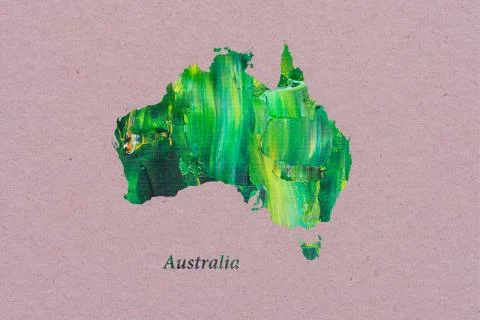 Artistic Map of Australia Stock Illustration