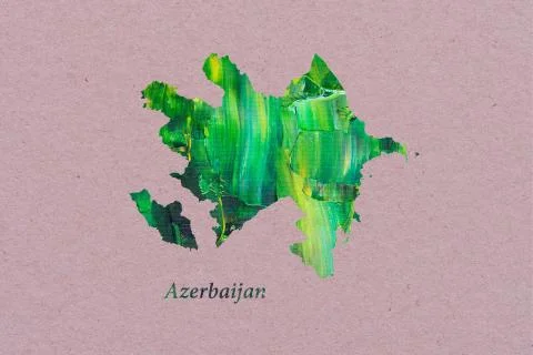 Artistic Map of Azerbaijan Stock Illustration