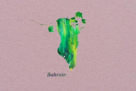 Artistic Map of Bahrain Illustrazione stock