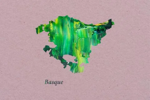 Artistic Map of Basque Stock Illustration