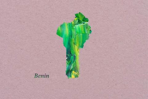 Artistic Map of Benin Illustrazione stock