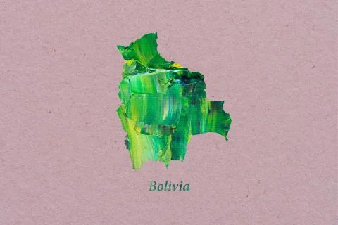 Artistic Map of Bolivia Stock Illustration