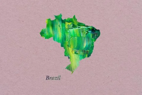 Artistic Map of Brazil Stock Illustration