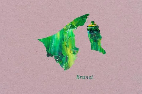 Artistic Map of Brunei Stock Illustration