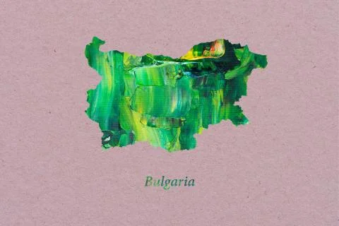 Artistic Map of Bulgaria Stock Illustration