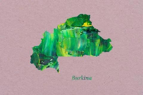 Artistic Map of Burkina Stock Illustration