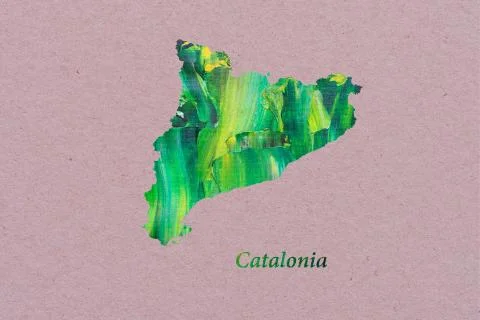 Artistic Map of Catalonia Illustrazione stock