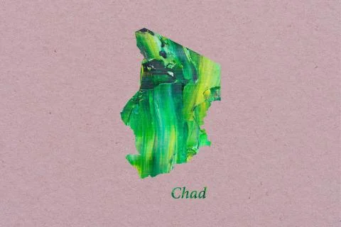 Artistic Map of Chad Stock Illustration