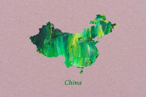 Artistic Map of China Stock Illustration