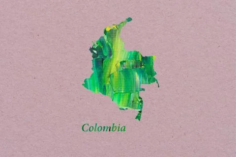 Artistic Map of Colombia Stock Illustration