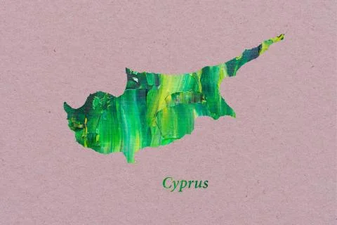 Artistic Map of Cyprus Stock Illustration