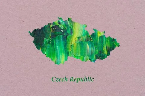 Artistic Map of Czech Republic Stock Illustration