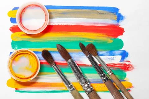 Artistic mess flat lay Stock Photos