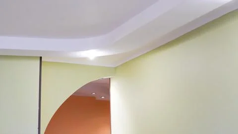 Artistic modern ceiling light concept with geometric shapes and glow Foto stock
