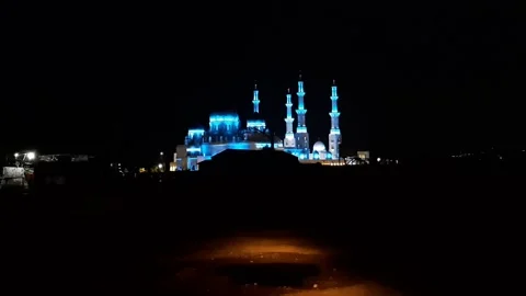 Artistic Mosque, Night View Stock Footage 239342708