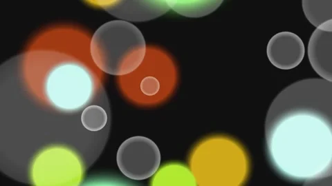 Artistic Multi-Colored Floating Bokeh Orbs on Dark Video stock 337516103