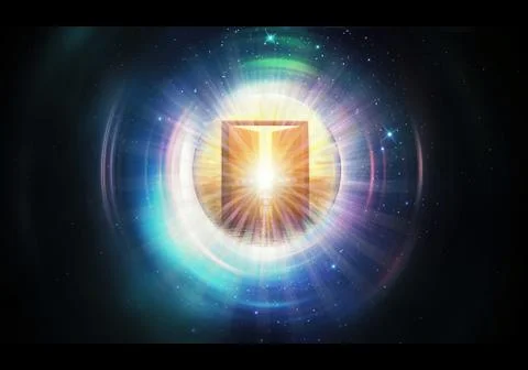 Artistic Multicolored 3d Rendering Illustration Of A Glowing Higher Dimension Stock Illustration
