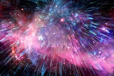 Artistic Nebula Galaxy Exploding Into Deep Space Background Stock Illustration
