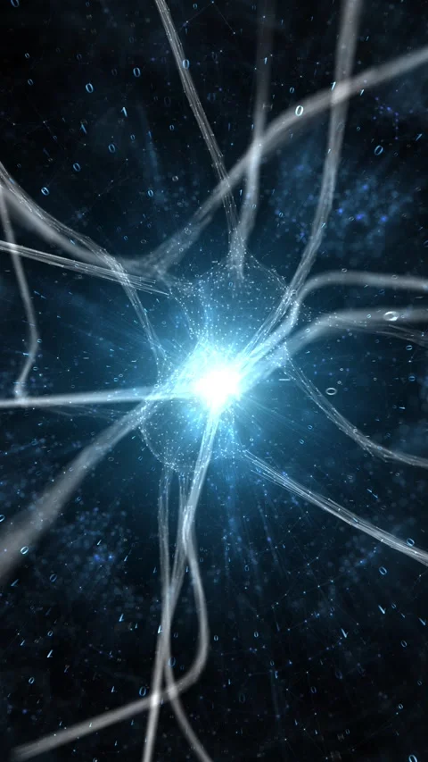 Artistic nerve cells with digital binary code animation background 動画素材 347685826