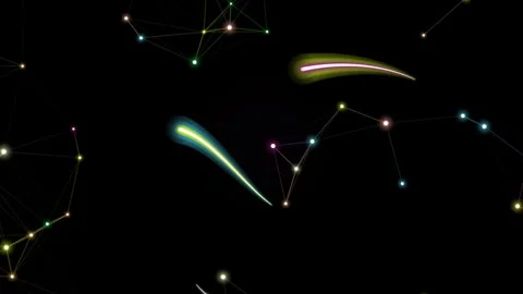 Artistic Neural Network Plexus and Glowing Light Trails Stock-Footage 336268876