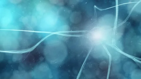 Artistic Neuron Cell on circle bokeh Cyberspace background Stock Footage 344143865