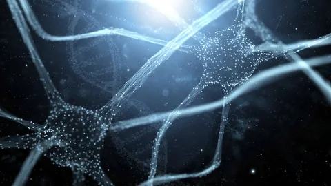 Artistic neuron cell with dna cell background 스톡 동영상 126065384