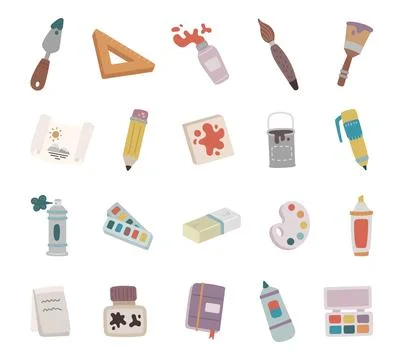 Artistic object set in scandinavian style Stock Illustration