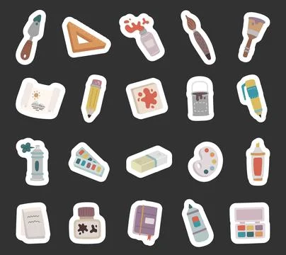 Artistic object set in scandinavian style Stock-Illustration