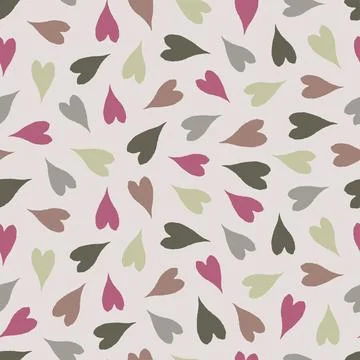 Artistic ornamental floral seamless pattern of abstract heart shape. Stock Illustration