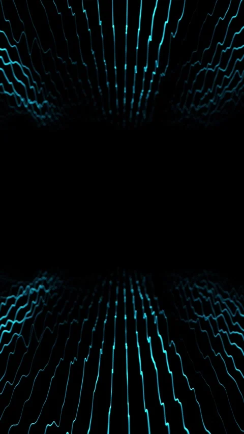 Artistic oscillation waves loop motion on vertical black background Stock Footage 341607342