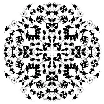 Artistic ottoman black pattern series twenty nine Stock Illustration