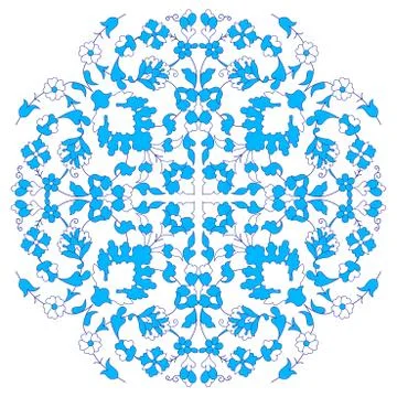 Artistic ottoman blue pattern series twenty nine Stock Illustration