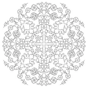Artistic ottoman line pattern series twenty nine Stock Illustration