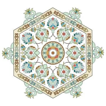 Artistic ottoman pattern series one Stock Illustration