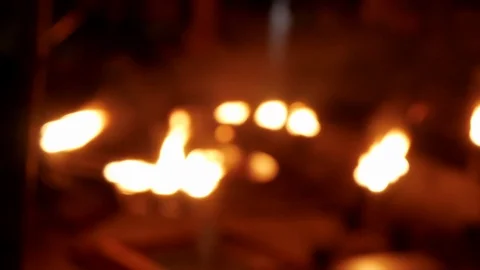 Artistic out of focus view red hot flame Stock Footage 111791695