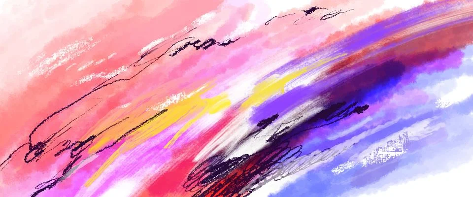 Artistic painted strokes vector background. Abstract fine art backdrop. Col.. Stock Illustration
