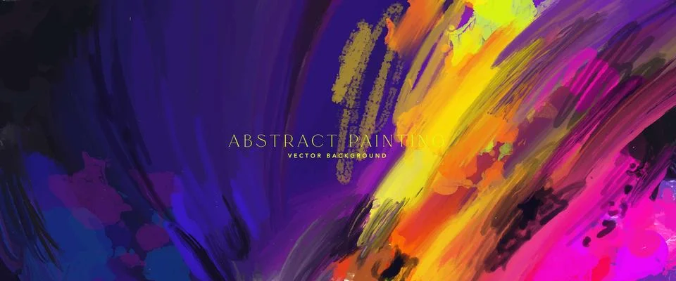 Artistic painted strokes vector background. Abstract fine art backdrop. Color Stock Illustration