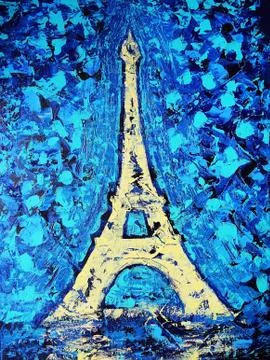 Artistic painting of the Eiffel Tower Stock Illustration
