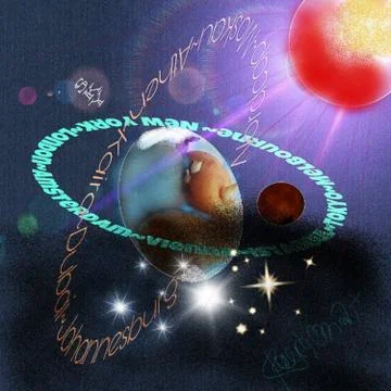 Artistic  paintwork from  a planet  in the space Stock Illustration