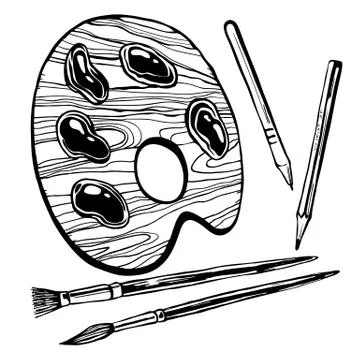 Artistic palette for painting Stock Illustration