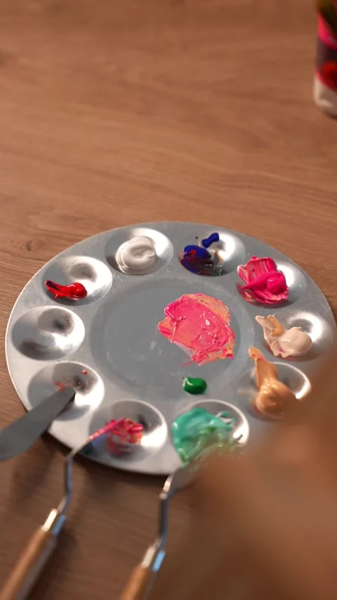 Artistic Palette Setup Stock Footage 331165483