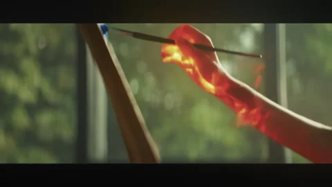 Artistic Passion: The Process of Creating a Masterpiece Stock Footage 319493144