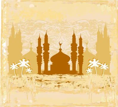 Artistic pattern background with mosque Stock Illustration