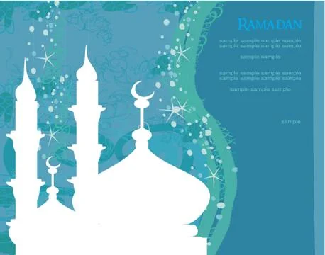 Artistic pattern background with mosque Stock Illustration
