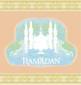 Artistic pattern background with mosque Stock Illustration